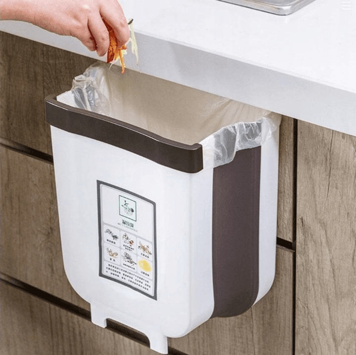 Składany wiszący kosz na śmieci