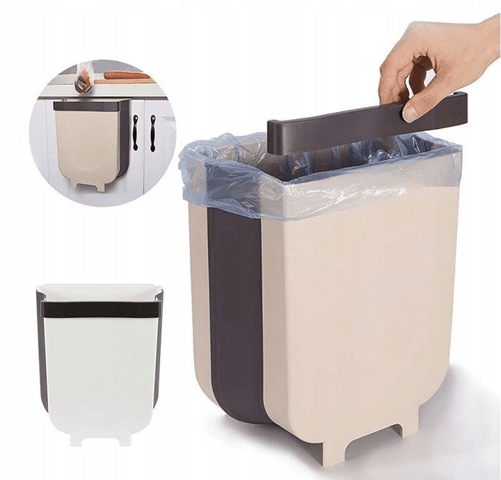 Składany wiszący kosz na śmieci